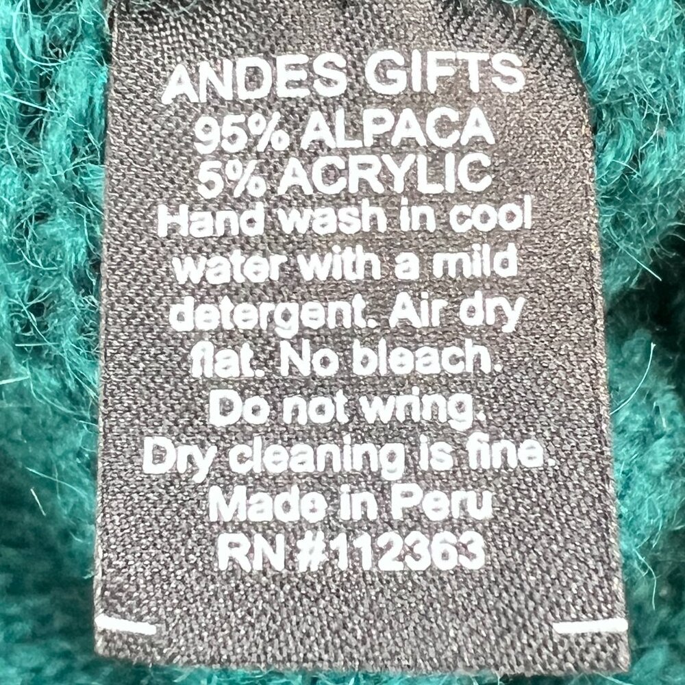 Andes Gifts 95% Alpaca Knit Floral Outdoor Beanie Size OS - Picture 5 of 5